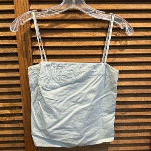 Gently used camisole top with embroidered floral pattern. size 36